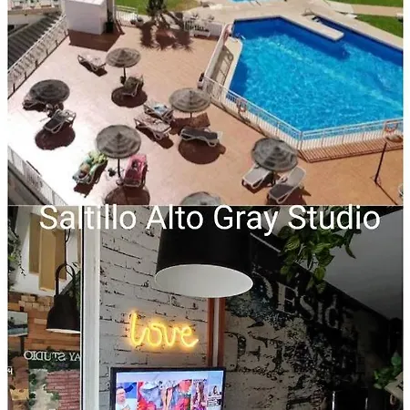 Saltillo Alto Gray Studio. Vistas Al Mar Y Piscina Torremolinos Buitenkant foto